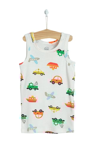 3 débardeurs - Bleu marine, blanc et gris clair chiné