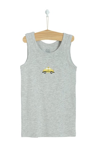 3 débardeurs - Bleu marine, blanc et gris clair chiné