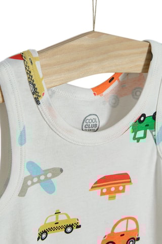 3 débardeurs - Bleu marine, blanc et gris clair chiné