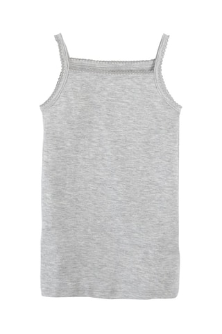 3 débardeurs - Gris chiné, blanc et rose