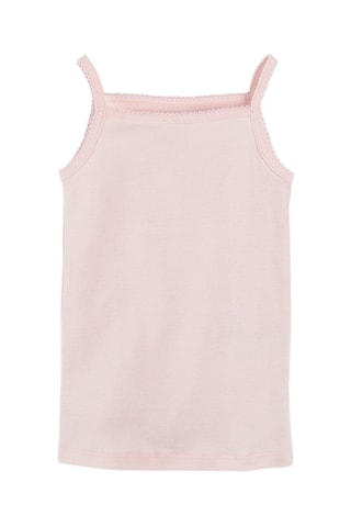 3 débardeurs - Gris chiné, blanc et rose