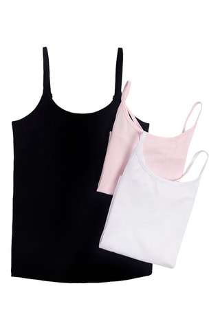 3 débardeurs - Blanc, rose et noir