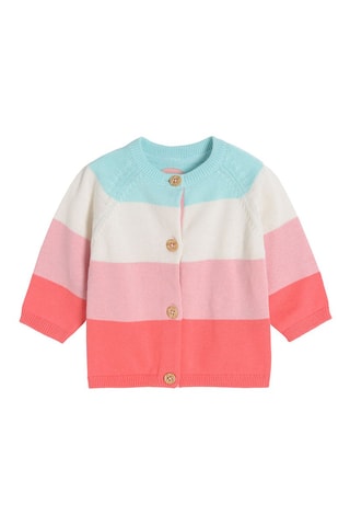 Gilet rayé - Turquoise et écru