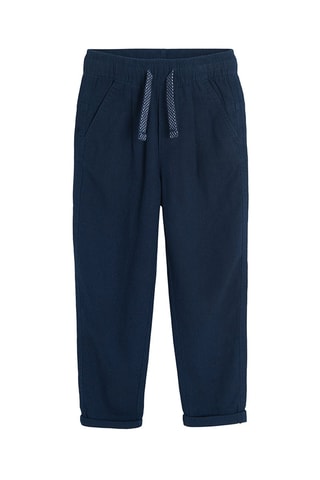 Pantalon en lin - Bleu marine