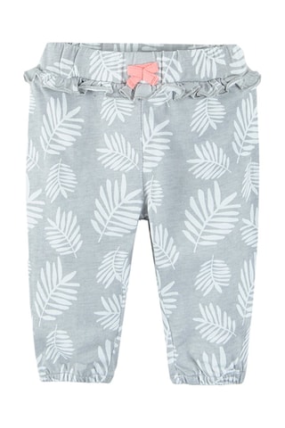Pantalon en coton biologique Gris clair chiné et blanc
