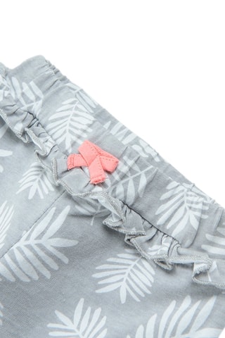 Pantalon en coton biologique Gris clair chiné et blanc