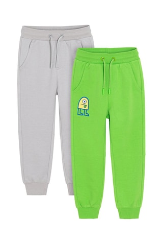 2 joggings - Gris clair et vert fluo