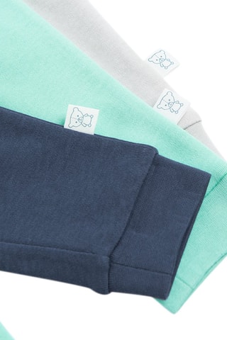 3 joggings - Turquoise, gris clair chiné et bleu marine