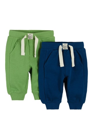 2 pantalons - Vert clair et bleu roi