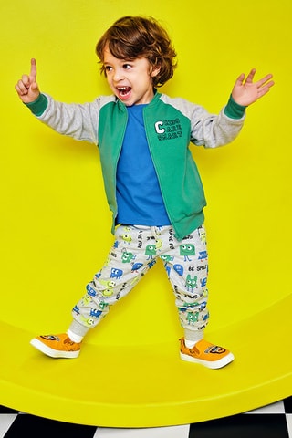 Jogging - Gris chiné et bleu cobalt