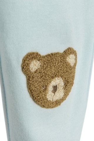 2 pantalons en coton biologique - Blanc et ciel