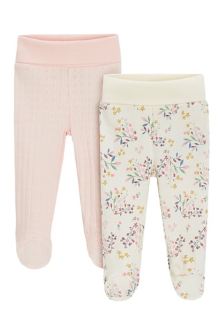 2 pantalons - Ecru et rose