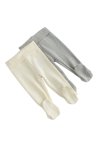 2 pantalons - Gris clair chiné et écru