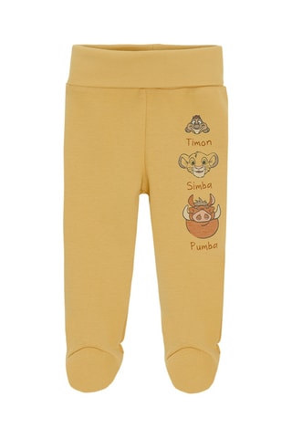 2 pantalons Le Roi Lion Disney - Gris clair chiné et jaune