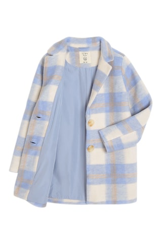 Manteau - Ecru et bleu clair