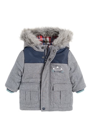 Parka à capuche - Gris clair chiné
