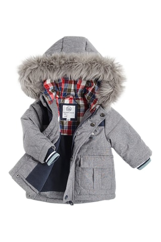 Parka à capuche - Gris clair chiné