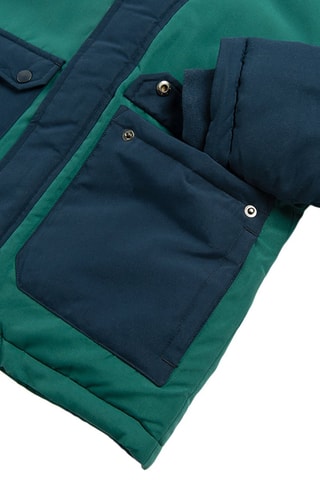 Parka à capuche - Bleu marine et vert
