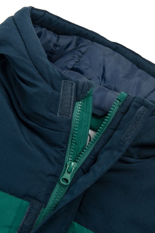 Parka à capuche - Bleu marine et vert