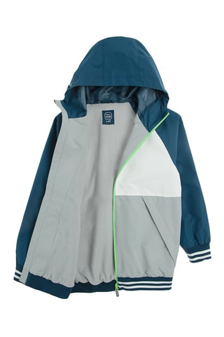 Veste à capuche - Bleu pétrole et blanc