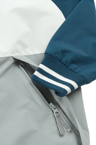 Veste à capuche - Bleu pétrole et blanc