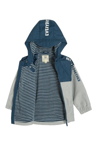 Parka Smiley - Bleu marine et gris clair