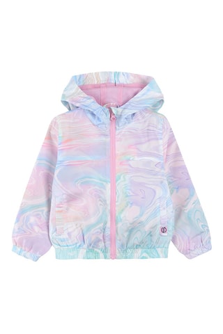 Veste à capuche - Turquoise et rose