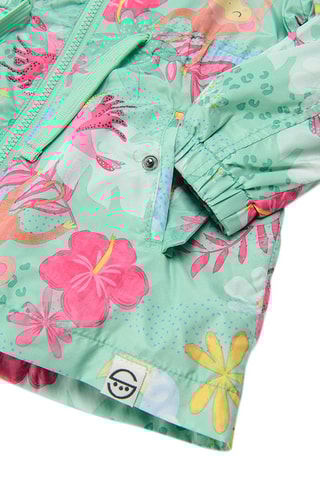 Parka à capuche - Vert d’eau et fuchsia