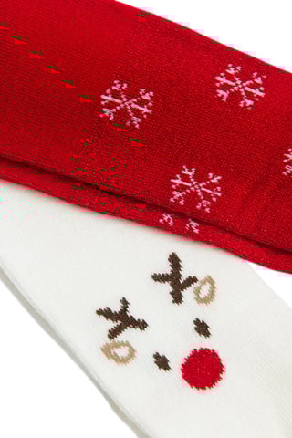 2 collants - Blanc et rouge