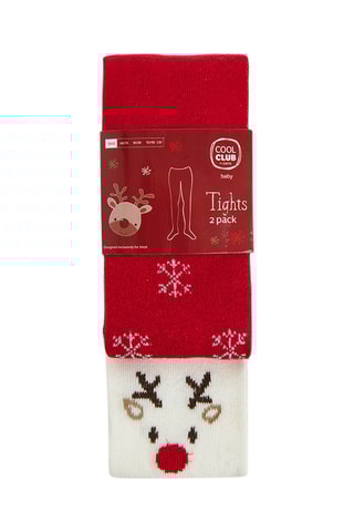 2 collants - Blanc et rouge