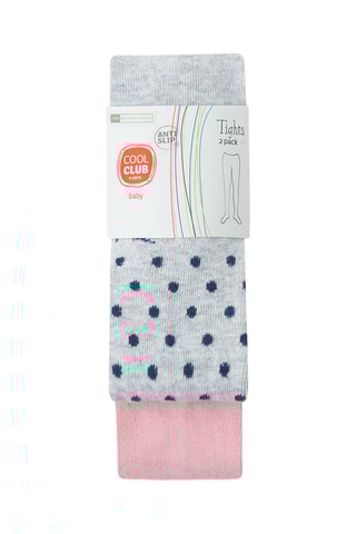 2 collants antidérapants - Rose clair et gris chiné