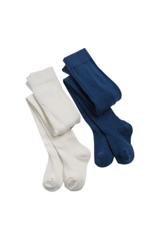 2 collants - Bleu marine et écru