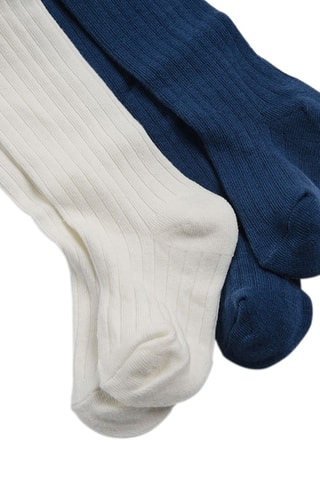 2 collants - Bleu marine et écru