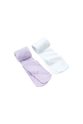 2 collants - Violet et blanc