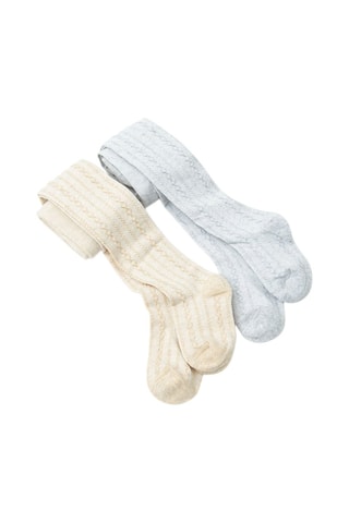 2 collants - Beige et ciel