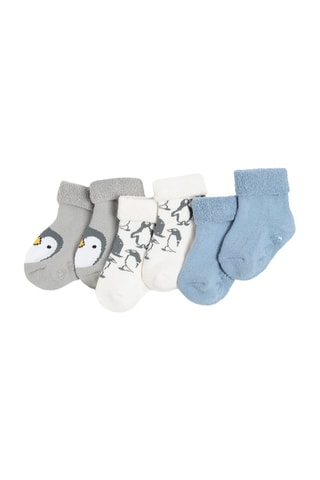 3 paires de chaussettes antidérapantes - Gris clair, blanc et indigo