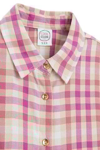 Robe chemise - Ecru et rose