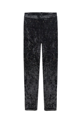 Legging en velours Noir chiné