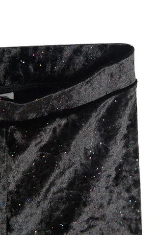 Legging en velours Noir chiné