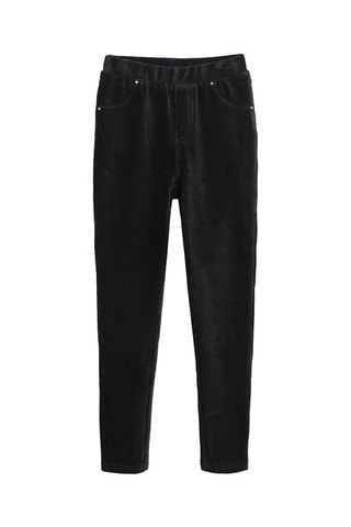 Tregging en velours Bleu marine