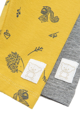 2 leggings Gris et jaune
