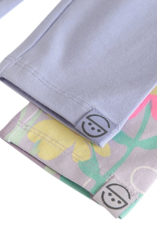 2 leggings Violet et mauve