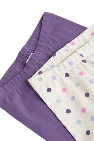 2 leggings - Violet et écru