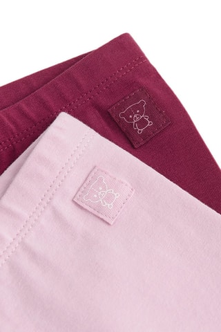 2 leggings - Rose et bordeaux