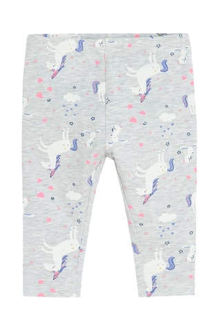 2 leggings - Gris chiné et rose