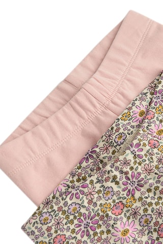 2 leggings - Rose et écru