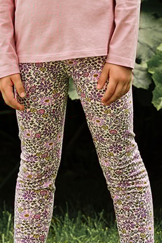 2 leggings - Rose et écru