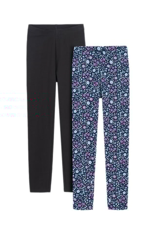 2 leggings - Noir et bleu marine