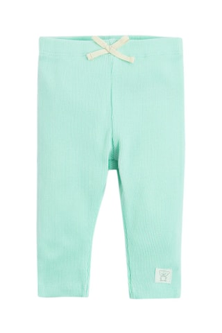 2 leggings en coton biologique - Blanc et vert