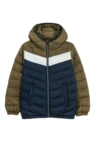 Doudoune à capuche - Bleu marine et kaki